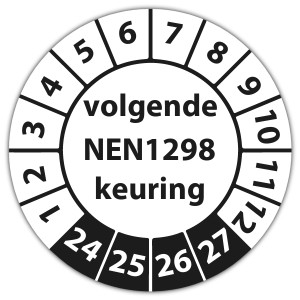 Keuringssticker volgende NEN 1298 keuring - Keuringsstickers NEN-normen
