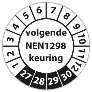 Keuringssticker volgende NEN 1298 keuring - Keuringsstickers op vel