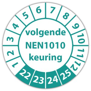 Keuringssticker volgende NEN 1010 keuring - 
