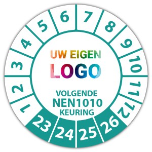 Keuringssticker "volgende NEN 1010 keuring" logo