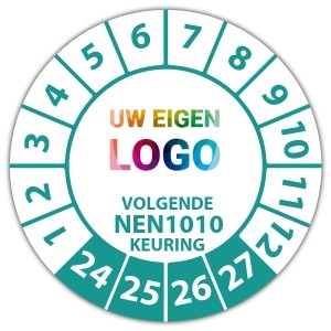 Keuringssticker volgende NEN 1010 keuring - Keuringsstickers NEN-normen logo