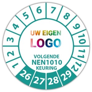 Keuringssticker volgende NEN 1010 keuring - PV stickers logo