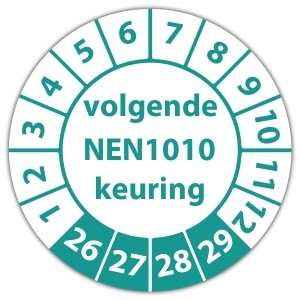 Keuringssticker volgende NEN 1010 keuring - PV stickers