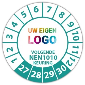 Keuringssticker volgende NEN 1010 keuring - PV stickers logo
