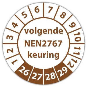 Keuringssticker volgende NEN 2767 keuring - Keuringsstickers NEN-normen