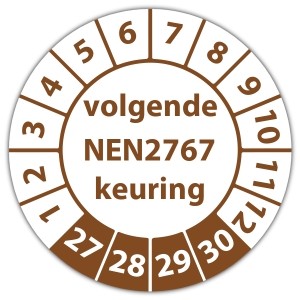 Keuringssticker volgende NEN 2767 keuring - Keuringsstickers op vel