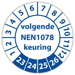 Keuringssticker volgende NEN 1078 keuring - Keuringsstickers NEN-normen