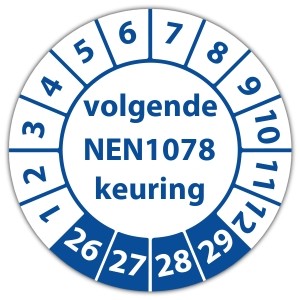 Keuringssticker volgende NEN 1078 keuring - Keuringsstickers NEN-normen