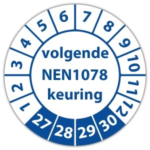 Keuringssticker volgende NEN 1078 keuring - Keuringsstickers op vel