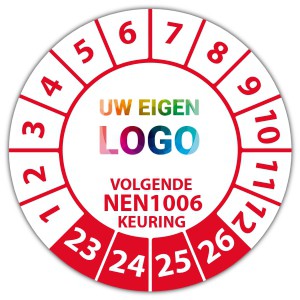 Keuringssticker "volgende NEN 1006 keuring" logo