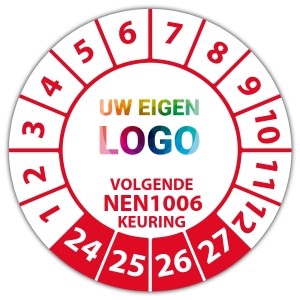 Keuringssticker volgende NEN 1006 keuring - Keuringsstickers op vel logo