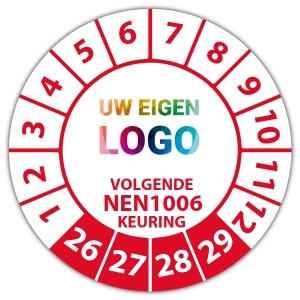 Keuringssticker volgende NEN 1006 keuring - Keuringsstickers NEN-normen logo