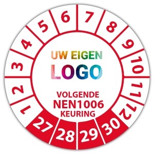 Keuringssticker volgende NEN 1006 keuring - Keuringsstickers op vel logo