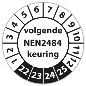 Keuringssticker volgende NEN 2484 keuring - Keuringsstickers NEN-normen