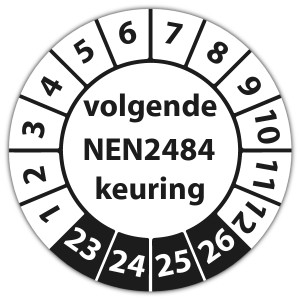 Keuringssticker volgende NEN 2484 keuring - Keuringsstickers op rol