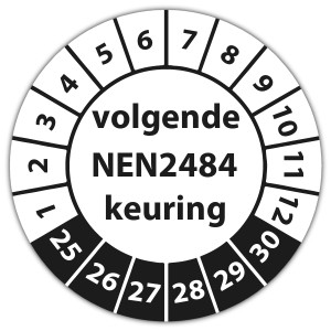 Keuringssticker "volgende NEN 2484 keuring"
