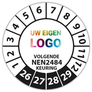 Keuringssticker volgende NEN 2484 keuring - Keuringsstickers met uw logo logo