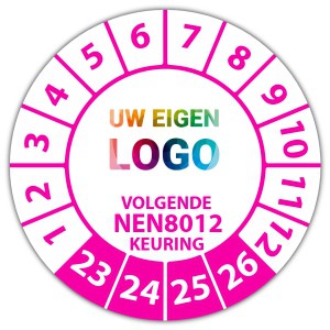 Keuringssticker volgende NEN 8012 keuring -  logo