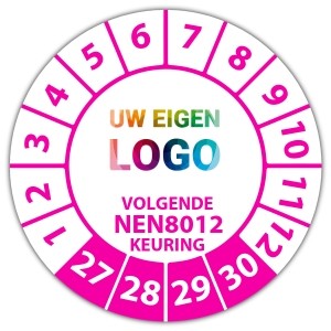 Keuringssticker volgende NEN 8012 keuring - Keuringsstickers op vel logo