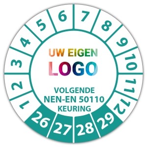 Keuringssticker volgende NEN-EN 50110 keuring - Keuringsstickers NEN-normen logo