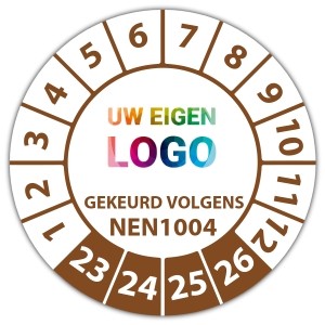 Keuringssticker gekeurd volgens NEN 1004 - Keuringsstickers op vel logo