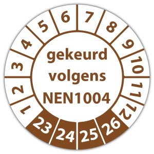 Keuringssticker gekeurd volgens NEN 1004 - Keuringsstickers op vel