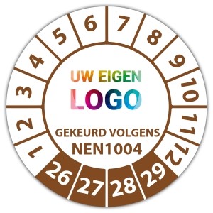 Keuringssticker gekeurd volgens NEN 1004 - Keuringsstickers op rol logo
