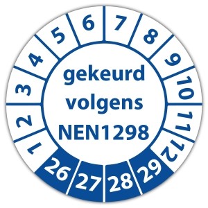 Keuringssticker gekeurd volgens NEN 1298 - Keuringsstickers NEN-normen