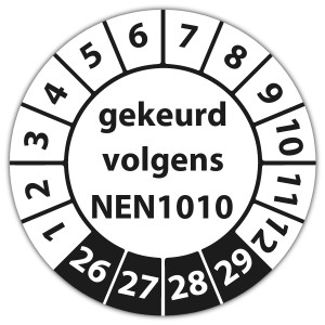 Keuringssticker gekeurd volgens NEN 1010 - Keuringsstickers NEN-normen