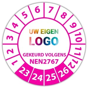 Keuringssticker gekeurd volgens NEN 2767 - Keuringsstickers op vel logo