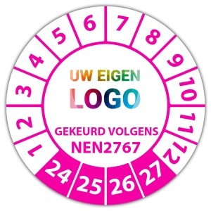 Keuringssticker gekeurd volgens NEN 2767 - Keuringsstickers op vel logo