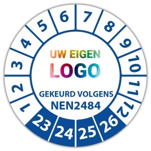 Keuringssticker gekeurd volgens NEN 2484 - Keuringsstickers op rol logo