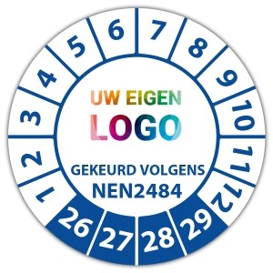 Keuringssticker gekeurd volgens NEN 2484 - Keuringsstickers op rol logo