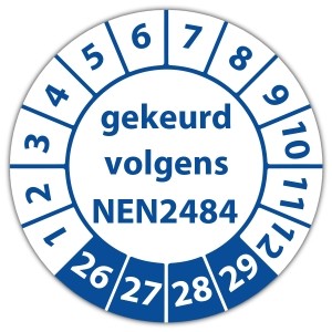 Keuringssticker gekeurd volgens NEN 2484 - Keuringsstickers op rol