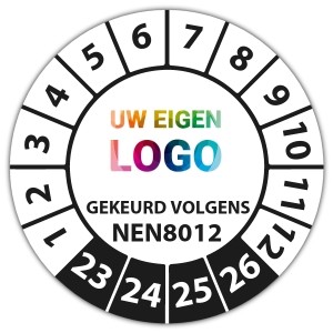 Keuringssticker gekeurd volgens NEN 8012 - Keuringsstickers op vel logo