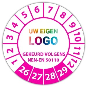 Keuringssticker gekeurd volgens NEN-EN 50110 - Keuringsstickers NEN-normen logo