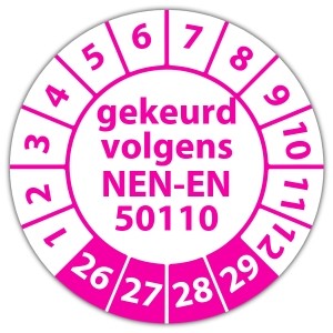 Keuringssticker gekeurd volgens NEN-EN 50110 - Keuringsstickers NEN-normen
