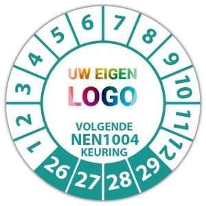 Keuringssticker volgende NEN 1004 keuring - Keuringsstickers op vel logo