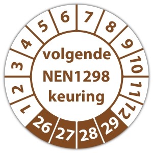 Keuringssticker volgende NEN 1298 keuring - Keuringsstickers op vel