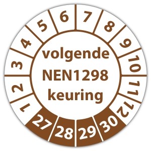 Keuringssticker volgende NEN 1298 keuring - Keuringsstickers op vel