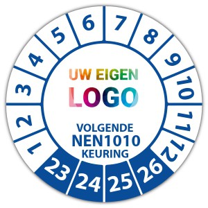 Keuringssticker volgende NEN 1010 keuring - Keuringsstickers op vel logo