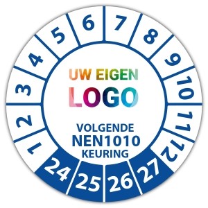 Keuringssticker volgende NEN 1010 keuring op vel - Keuringsstickers op vel logo