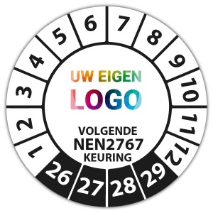 Keuringssticker volgende NEN 2767 keuring - Keuringsstickers op vel logo