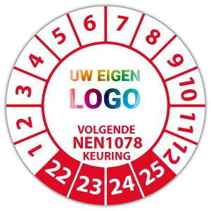 Keuringssticker "volgende NEN 1078 keuring" logo