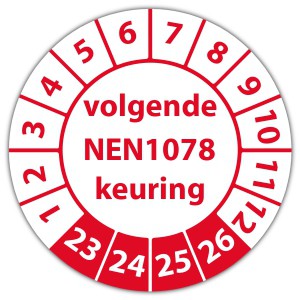 Keuringssticker volgende NEN 1078 keuring - Keuringsstickers op vel