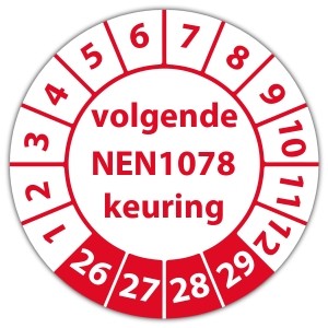 Keuringssticker volgende NEN 1078 keuring - Keuringsstickers op vel