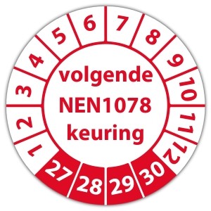 Keuringssticker volgende NEN 1078 keuring - Keuringsstickers op vel