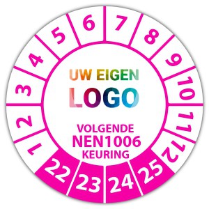 Keuringssticker volgende NEN 1006 keuring - Keuringsstickers NEN-normen logo