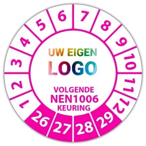 Keuringssticker volgende NEN 1006 keuring - Keuringsstickers op vel logo