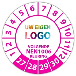 Keuringssticker volgende NEN 1006 keuring - Keuringsstickers op vel logo